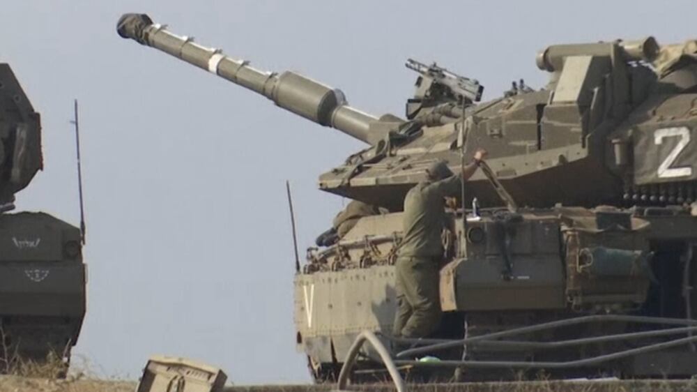 Israeli tanks patrol the occupied Golan Heights