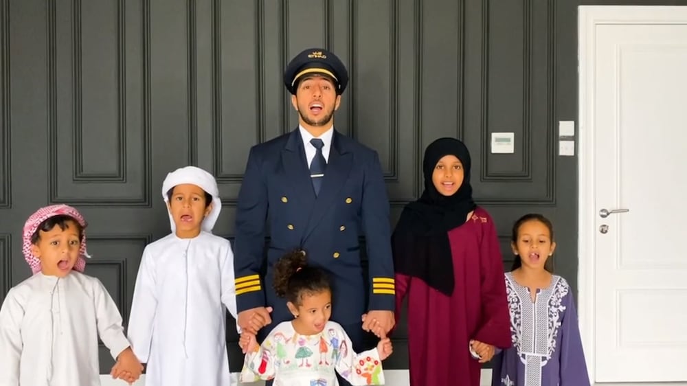 Self-isolating Etihad crew sing UAE national anthem  