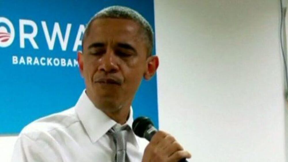 Video: Obama sheds a tear in Chicago