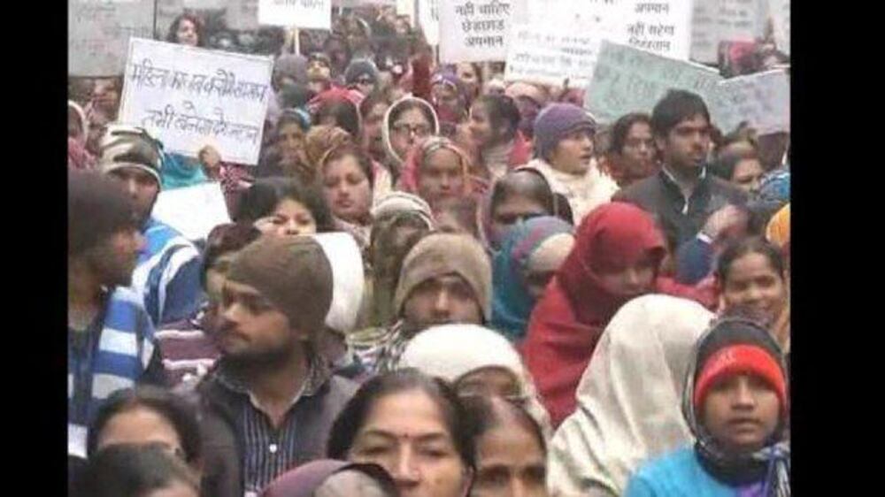 Video: Delhi chief Dikshit leads rape protest