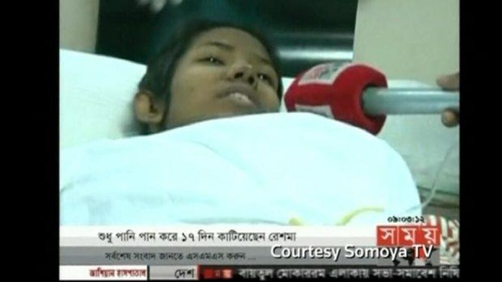 Video: Rescued woman in Bangladesh survived on two bottles of water
