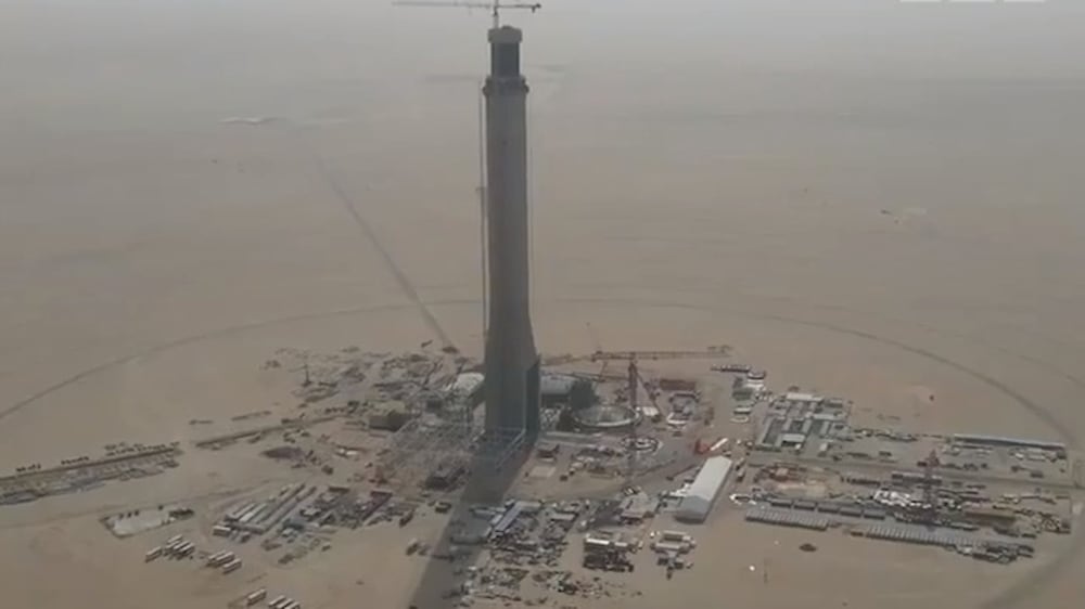 World's tallest solar power tower in Dubai reaches key milestone