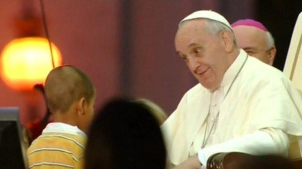 Video: Boy steals show during Pope speech