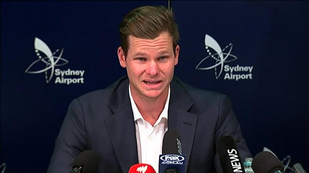 Steve Smith in tears after apologising for cheating scandal
