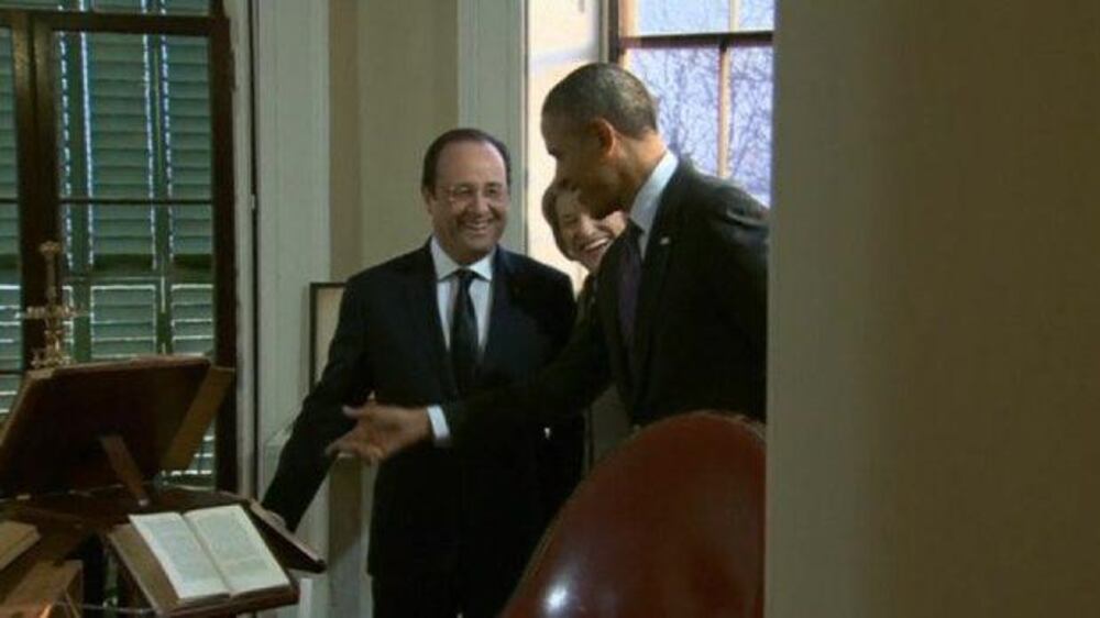 Video: Obama, France's Hollande make pilgrimage to Jefferson's Monticello