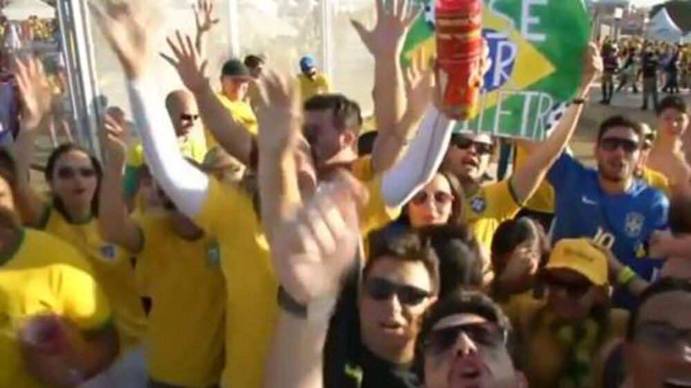 Video: Ecstatic Brazil fans say 'adieus, Chile!'