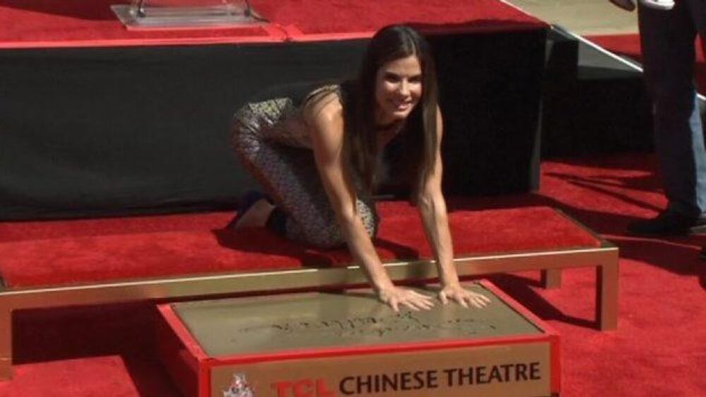 Video: Bullock gets hand and footprint ceremony