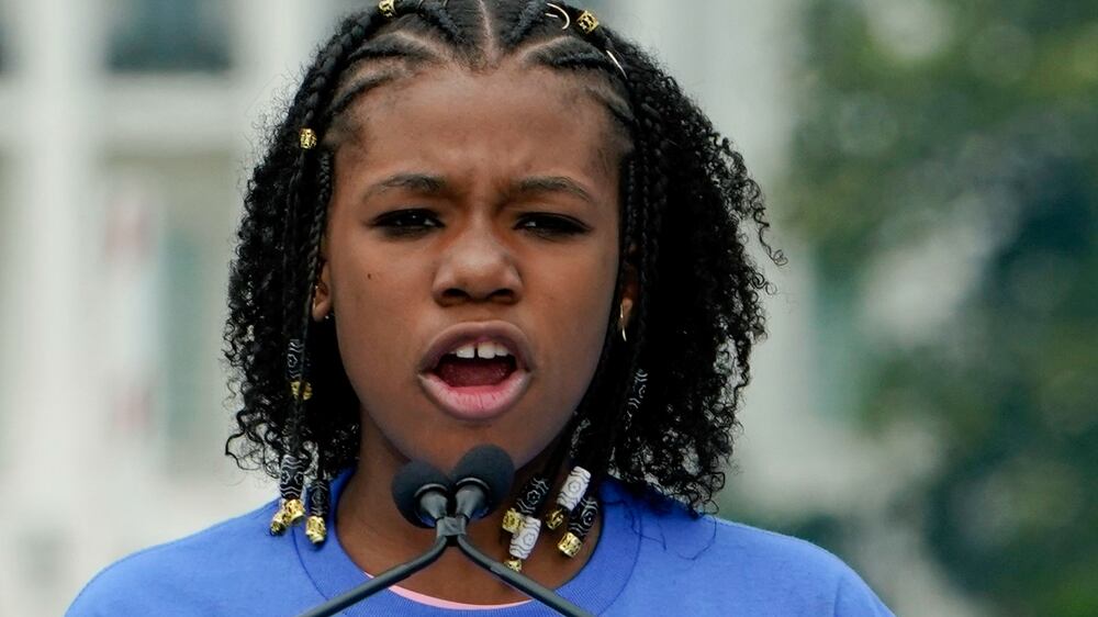 Yolanda King, granddaughter of Martin Luther King Jr. , speaks during the second March for Our Lives rally in support of gun control on Saturday, June 11, 2022, in Washington.  (AP Photo / Manuel Balce Ceneta)