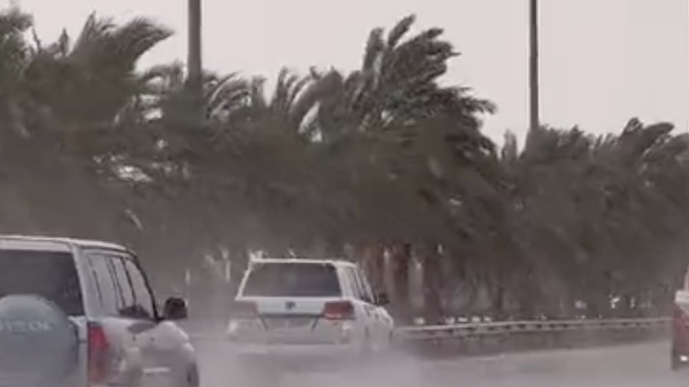 Parts of Al Ain were hit with rain on Tuesday afternoon. Photo: @ncms_media