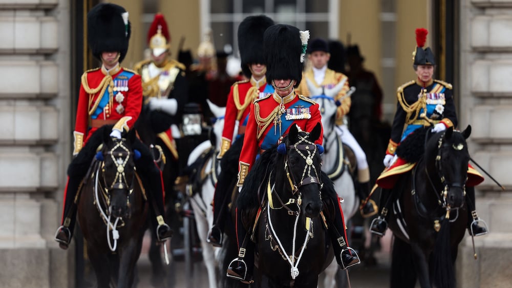 Trooping the colour: King Charles rides down Mall on horseback