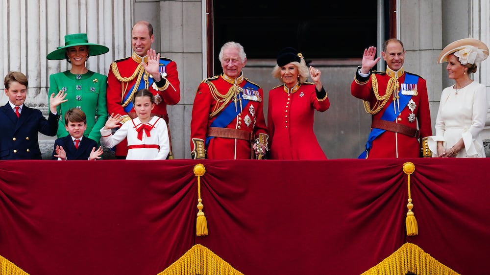 British royals on palace balcony for flyover