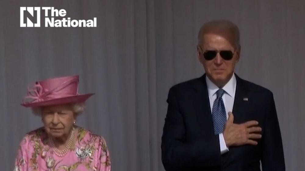 Queen Elizabeth II meets US President Joe Biden and Jill Biden at Windsor Castle