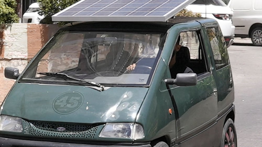 Lebanese driver transforms his car to run on solar power