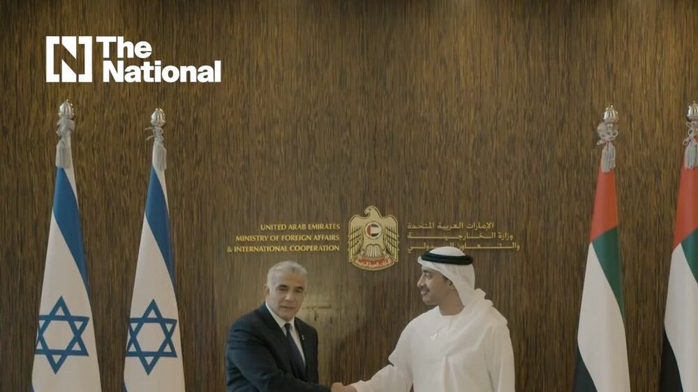 Sheikh Abdullah bin Zayed meets Israel's Yair Lapid on first official UAE visit