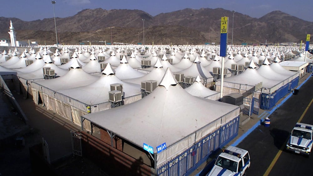 Inside a Hajj tent in Mina