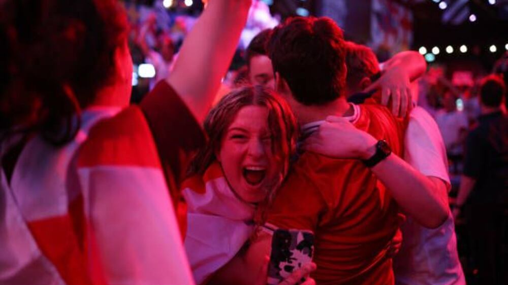 England fans go wild as they celebrate Euro 2020 semi final win against Denmark