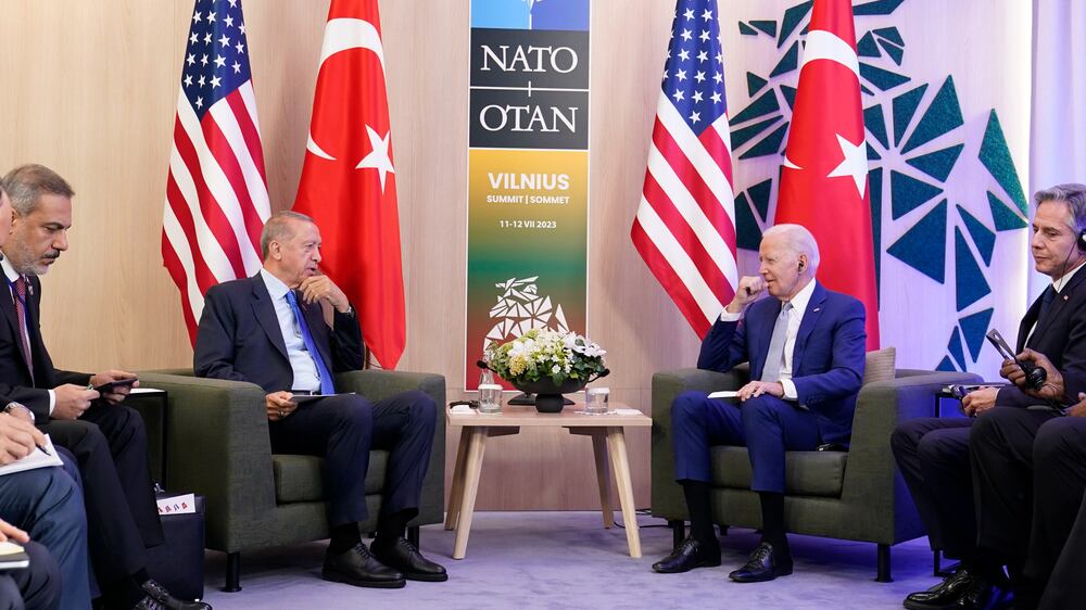 Turkish President Tayyip Recep Erdogan and US President Joe Biden hold talks
