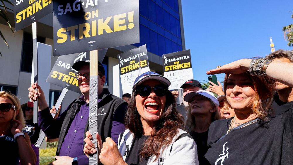 Hollywood actors and writers join first day of union strike