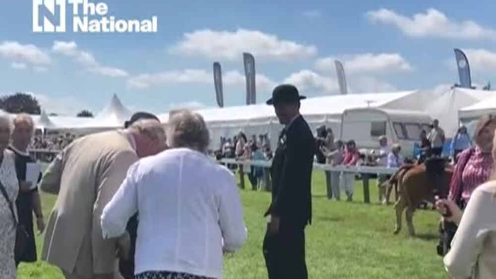 It happened as he was visiting the Great Yorkshire Show, a key event in Britain's farming calendar