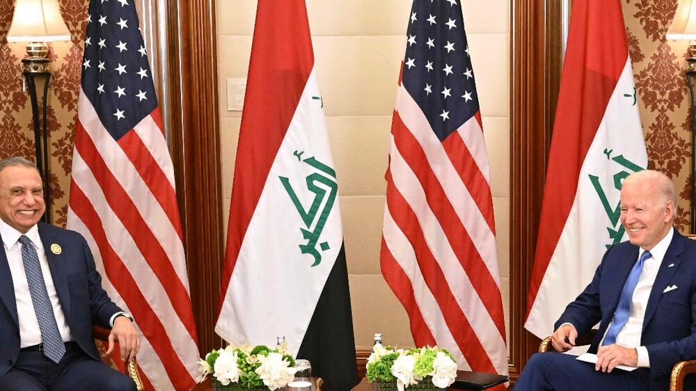 US President Joe Biden sits down with Iraqi Prime Minister Mustafa Al Kadhimi