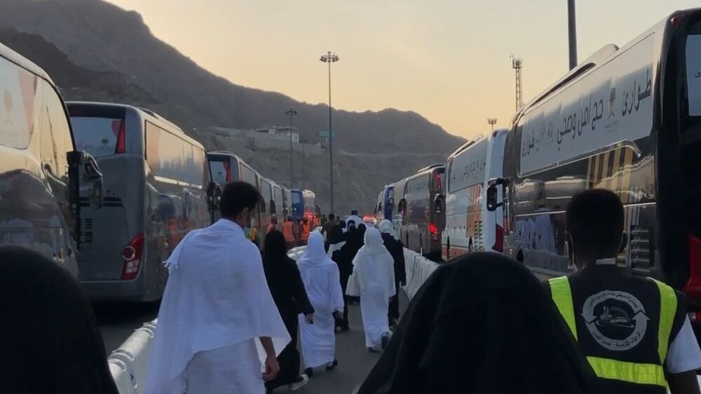 Hajj pilgrims converged in Mina, Saudi Arabia, after they performed Tawaf Al Al Qudum in the Holy Mosque of Makkah.