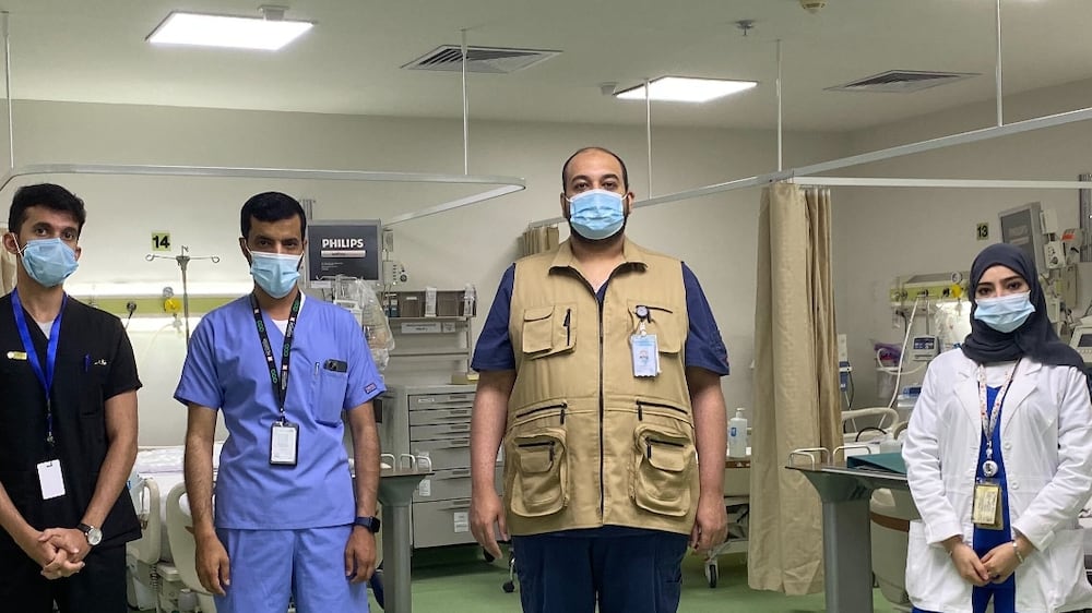 Medical team at the Jabal Al Rahma Hospital pose for a photo
