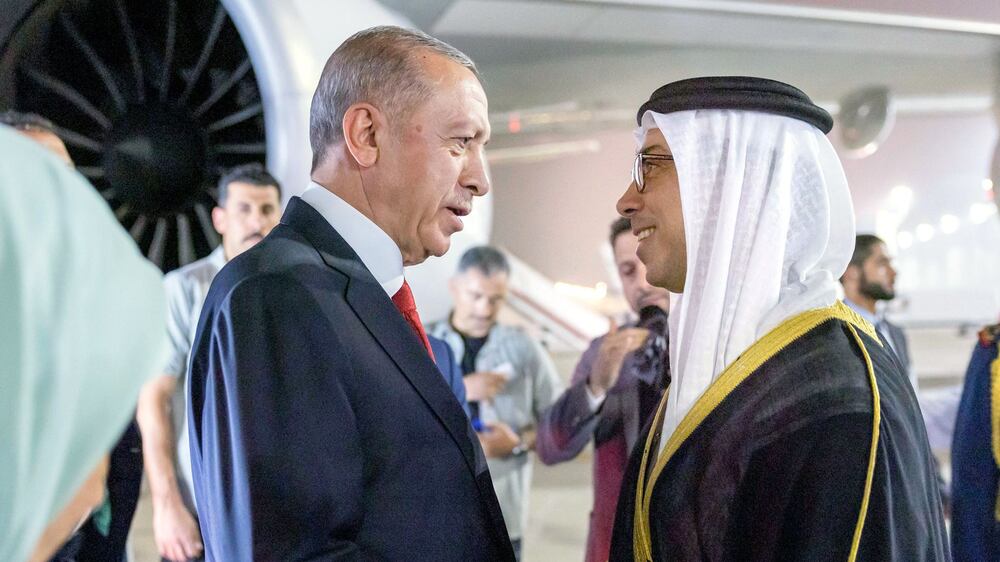 Turkish President Recep Tayyip Erdogan arrives in UAE