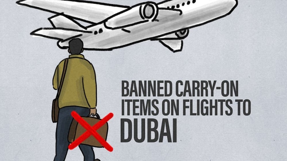 Banned carry-on items on flights to Dubai