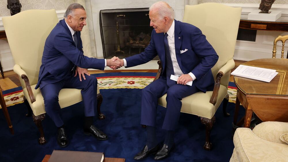 Iraq's prime minister meets Joe Biden to discuss US troops