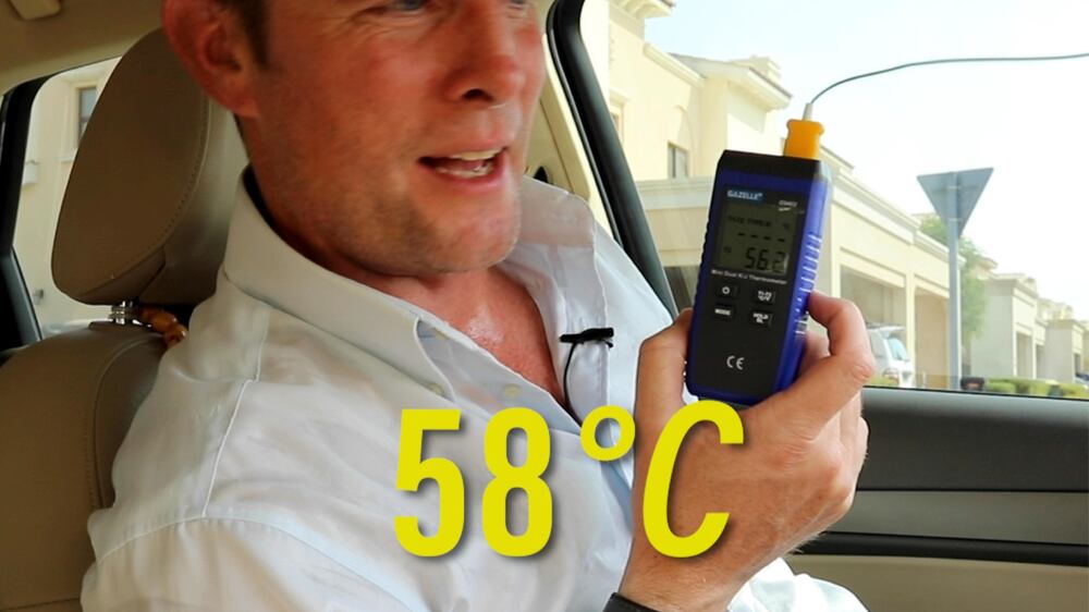The National tests how hot a parked car can get in the heat of a UAE summer