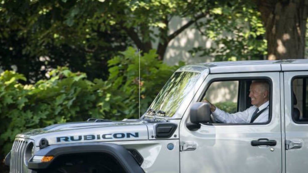 Biden drives electric Jeep as US aims for 50% of cars to be electric by 2030