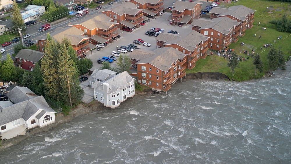 House collapses into the Mendenhall River in Juneau, Alaska