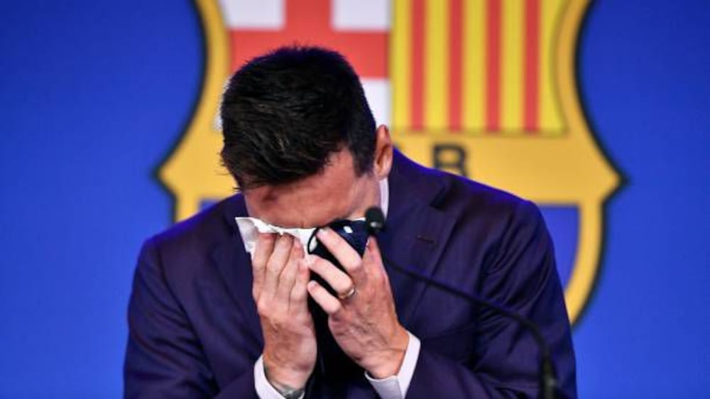 Watch: Lionel Messi weeps over leaving FC Barcelona