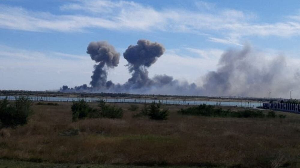 Explosions at Russian base in Crimea