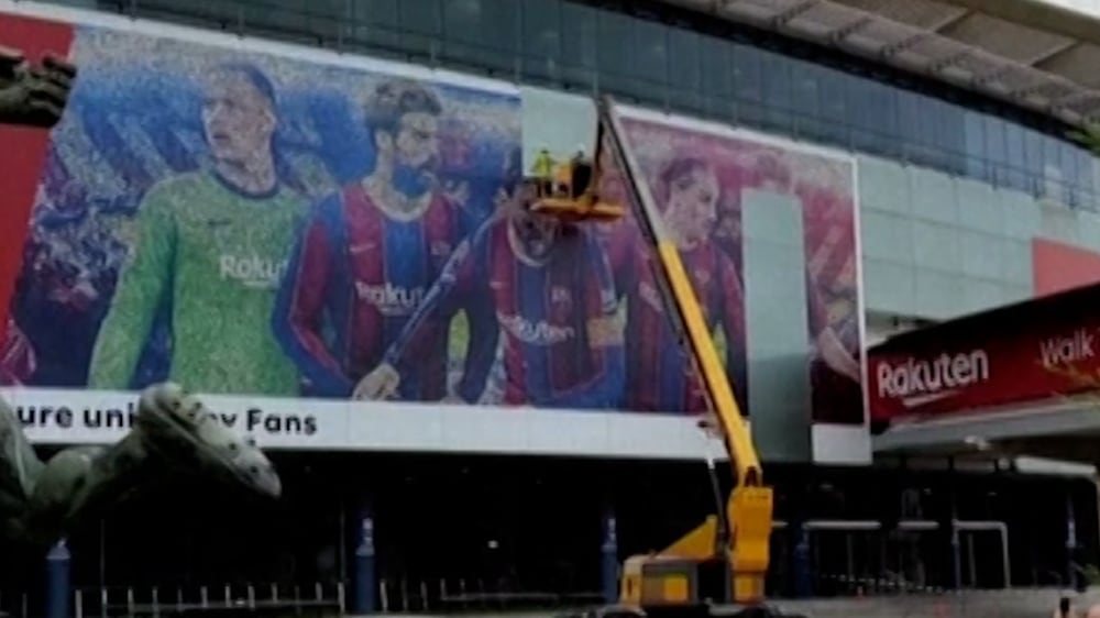 Messi's poster gets removed from Camp Nou
