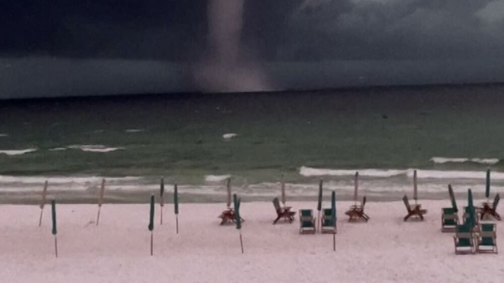 Large waterspout forms off coast of Florida
