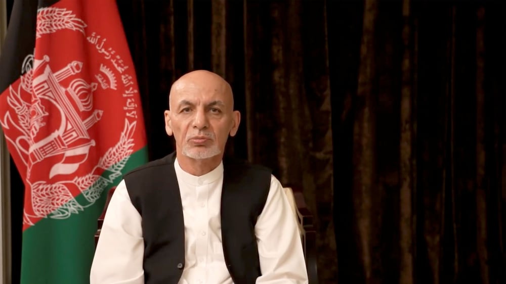 Ashraf Ghani addresses Afghanistan from the UAE