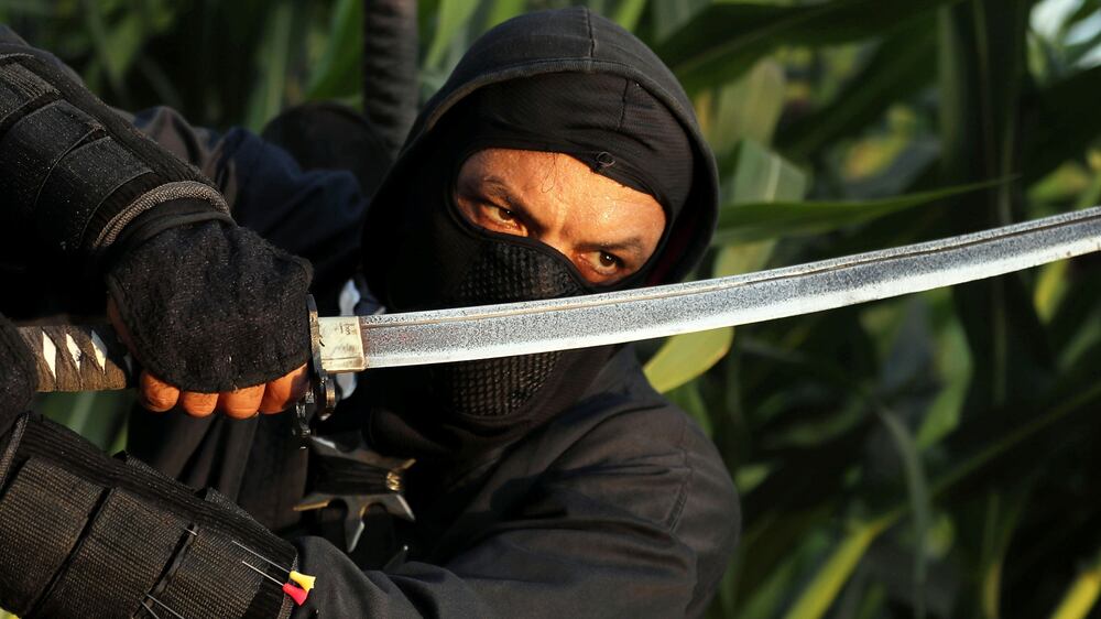 Egyptian ninja shows off moves and tricks at his farm