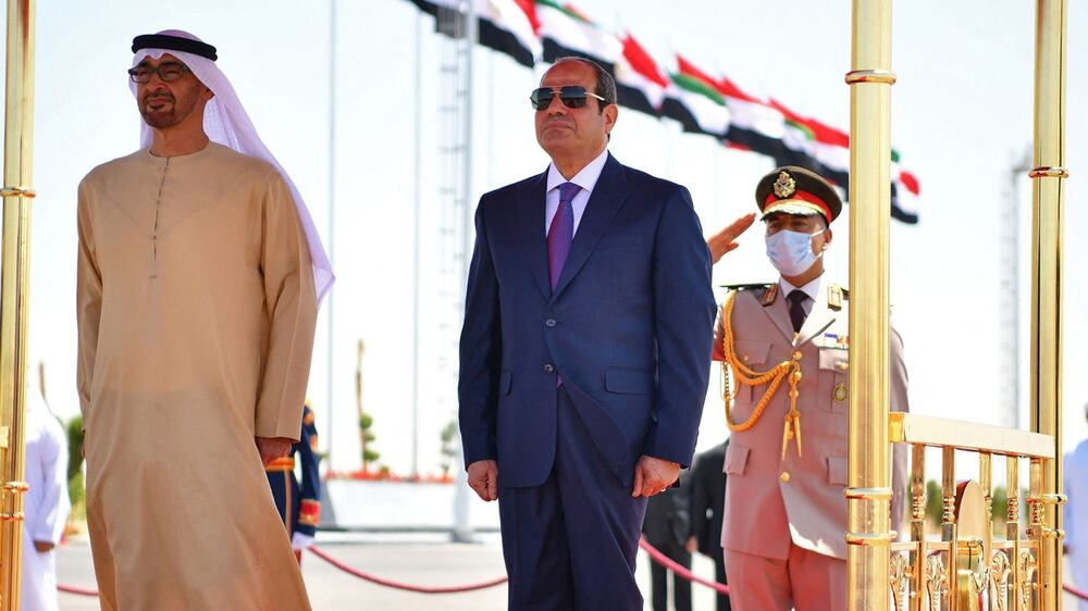 President Sheikh Mohamed meets Abdel Fattah El Sisi in Egypt