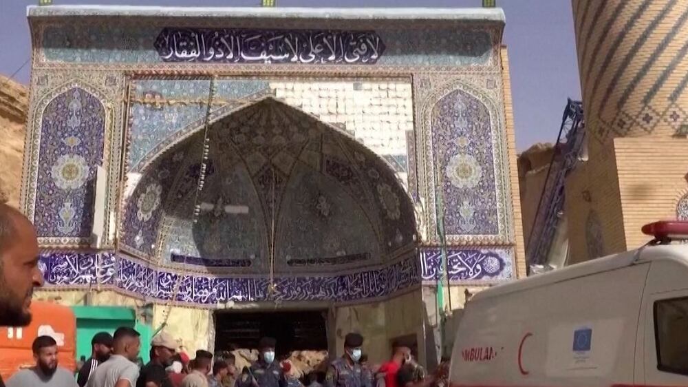 Iraqi shrine hit by landslide