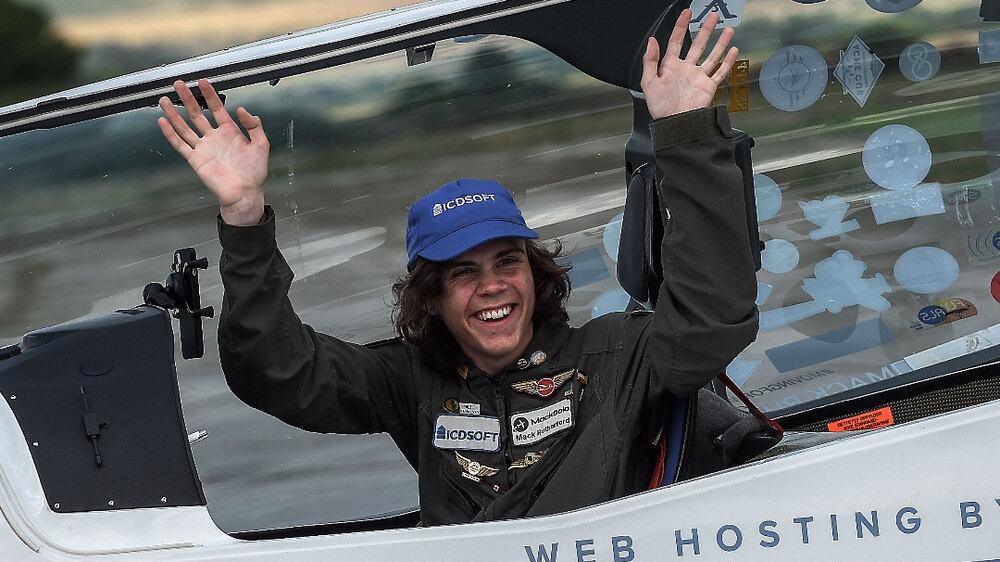 Teen pilot breaks sister's record on round-the-world flight