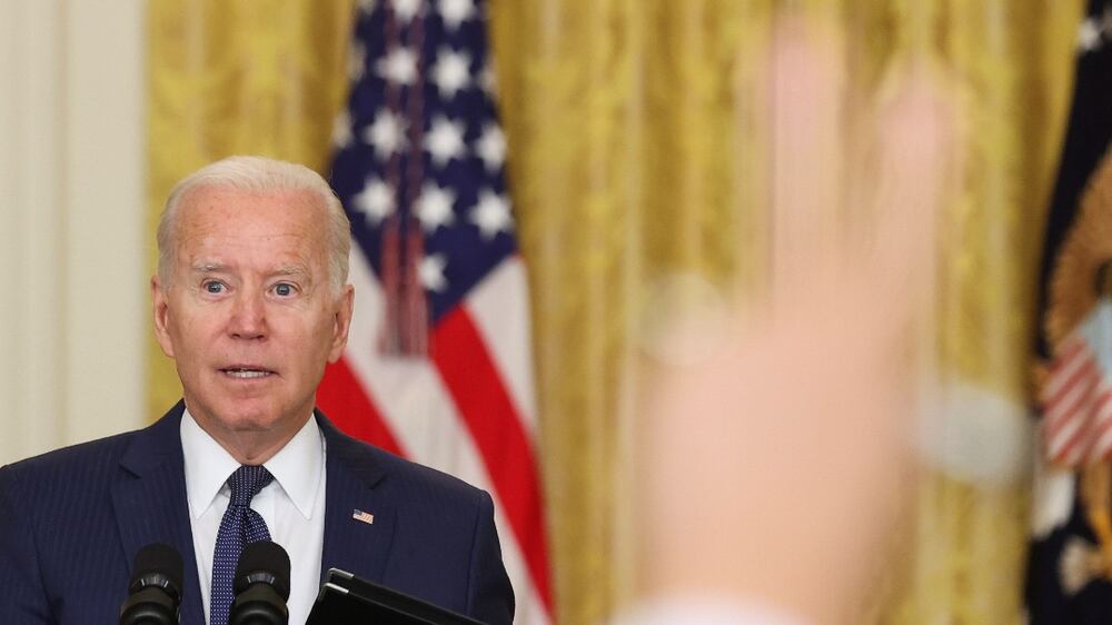 U. S.  President Joe Biden answers questions from the media after delivering remarks about Afghanistan, from the East Room of the White House in Washington, U. S.  August 26, 2021.  REUTERS / Jonathan Ernst