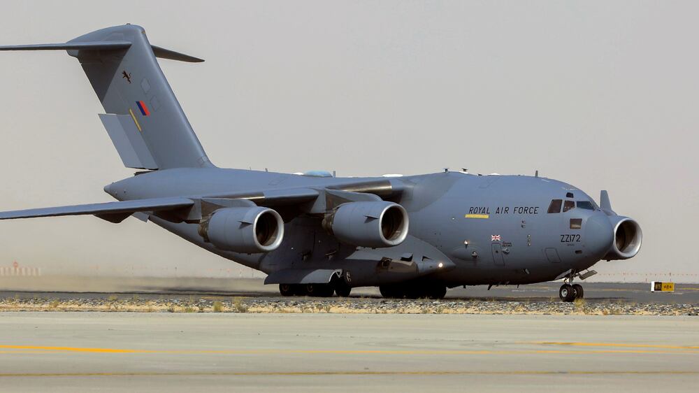 Last UK plane from Afghanistan touches down at Dubai's Al Maktoum Airport