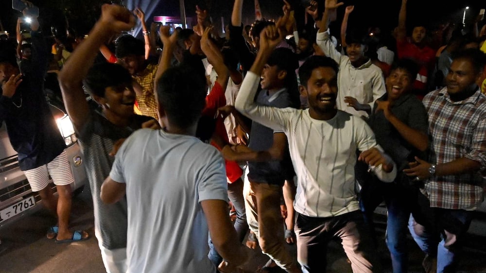 Sri Lanka fans celebrate win over Pakistan in Asia Cup final