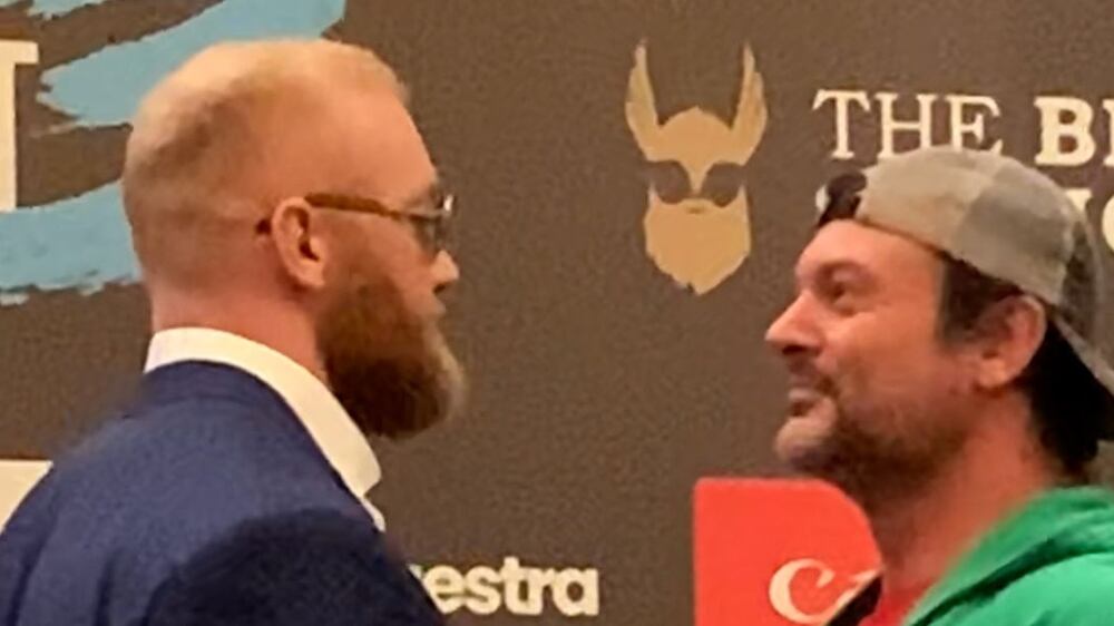 'The Mountain' and Larratt trash-talk before Dubai boxing match