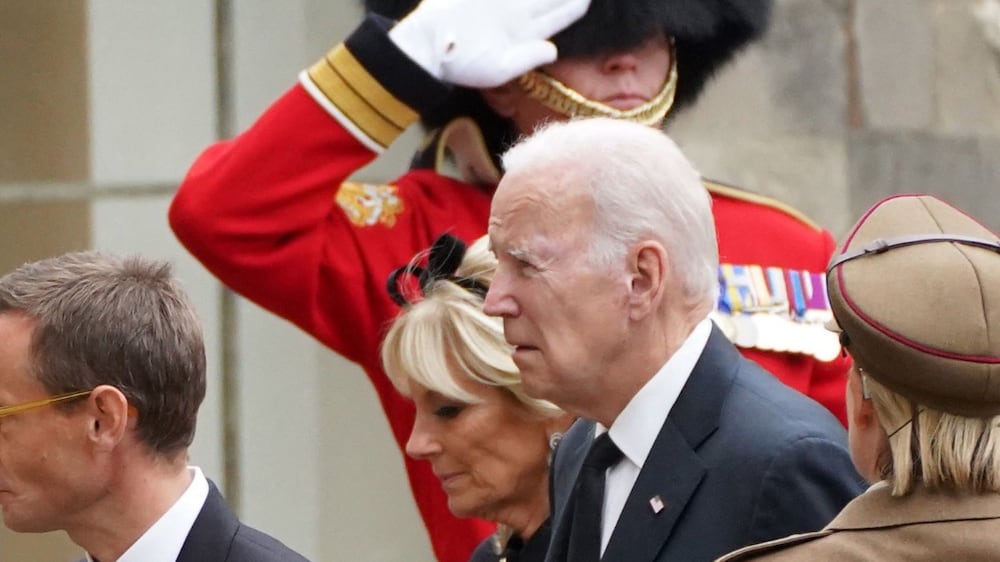 Joe Biden and Emmanuel Macron among world leaders arriving at Westminster Abbey