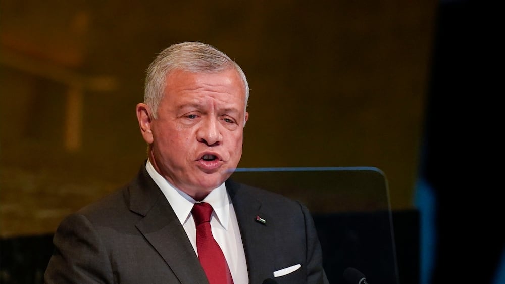 King Abdullah II of Jordan addresses the 77th session of the General Assembly at United Nations headquarters, Tuesday, Sept.  20, 2022.  (AP Photo / Seth Wenig)