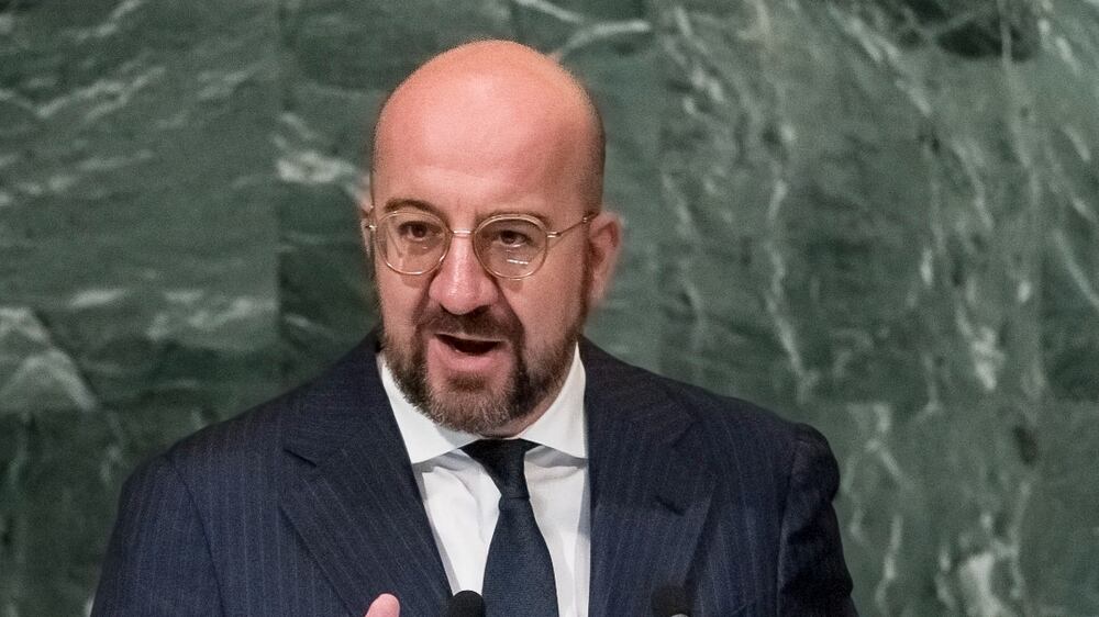 European Union President Charles Michel addresses the General Debate of the 77th session of the United Nations General Assembly in the General Assembly hall at United Nations Headquarters in New York, New York, USA, 23 September 2022.   EPA / JUSTIN LANE