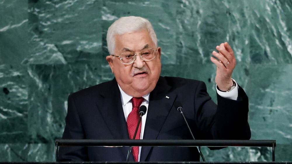 Palestinian President Mahmoud Abbas addresses 77th session of the United Nations General Assembly, Friday, Sept.  23, 2022, at the U. N.  headquarters.  (AP Photo / Julia Nikhinson)