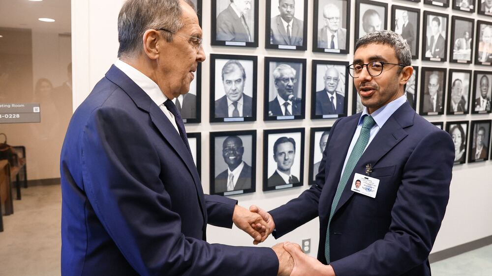 Sheikh Abdullah bin Zayed meets Russia's foreign minister in New York